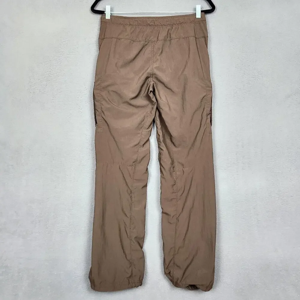 Mountain Hardwear Pants Womens 6 Brown Lined Cargo Hiking Belted Drawcord Hem